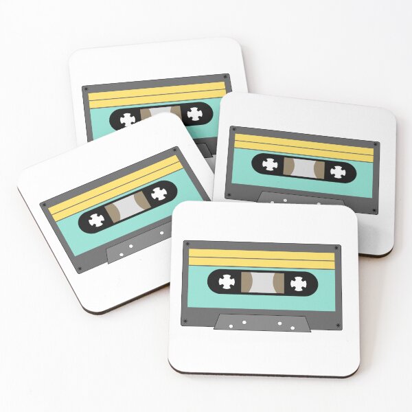 Item preview, The image shows a retro audio cassette tape illustration with a dark gray body, a light blue label area, and a yellow top stripe. designed and sold by Rahman Hafiz.