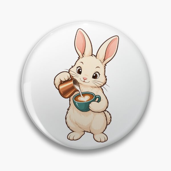 Item preview, Bunny Barista Pouring a Heart Latte designed and sold by jimnicklaus.