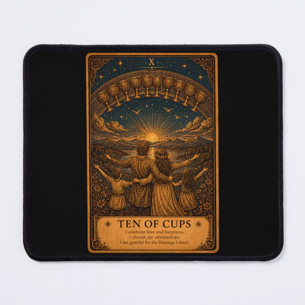 Item preview, Ten of Cups Tarot Card - Family & Emotional Fulfillment Illustration designed and sold by ArcanaAbsolute.