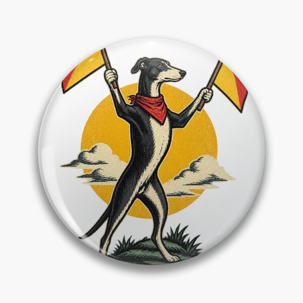 Item preview, Greyhound Semaphore Dog Illustration with Vintage Signaling Design designed and sold by SrTammutHatmakr.