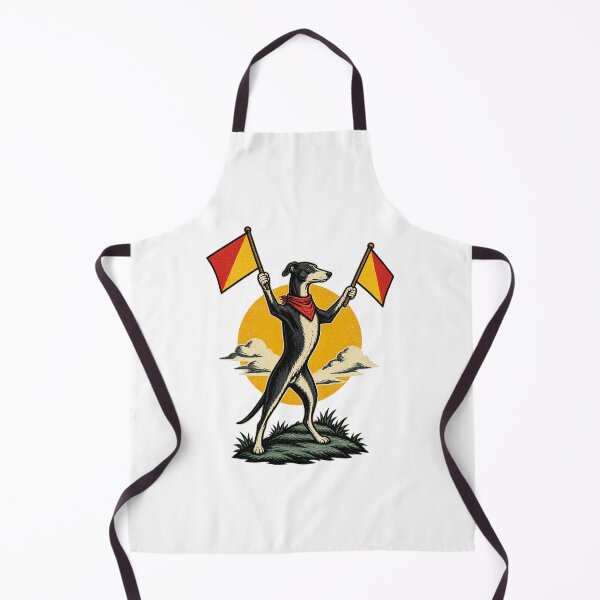 Item preview, Greyhound Semaphore Dog Illustration with Vintage Signaling Design designed and sold by SrTammutHatmakr.