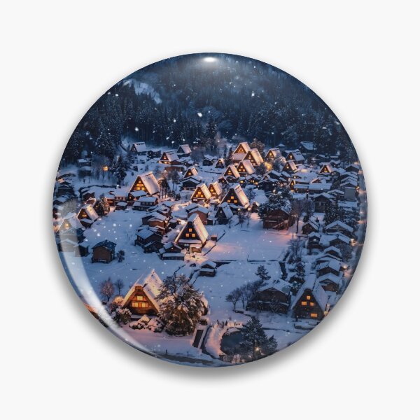 Item preview, Snowy Shirakawa-go Village Night Photography designed and sold by conohitoAI-ArtGallery.
