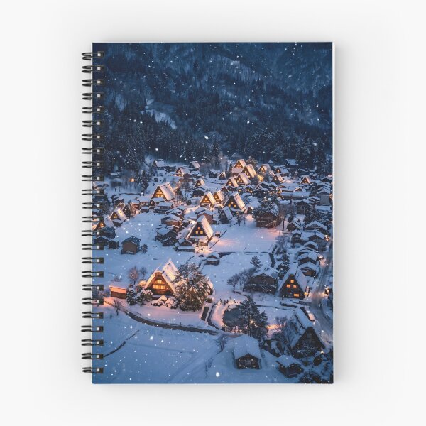 Item preview, Snowy Shirakawa-go Village Night Photography designed and sold by conohitoAI-ArtGallery.