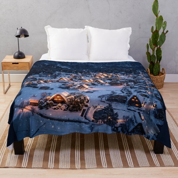 Item preview, Snowy Shirakawa-go Village Night Photography designed and sold by conohitoAI-ArtGallery.