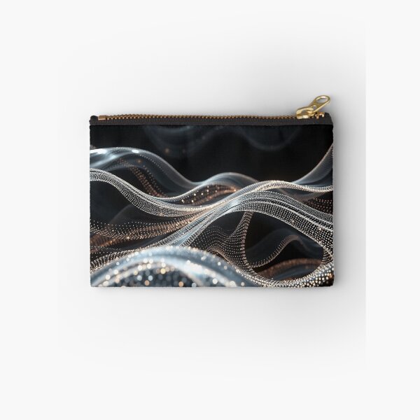 Item preview, Silver Gold Elegant Wave Abstract Luxury Digital Art designed and sold by IntelliMindDesigns.