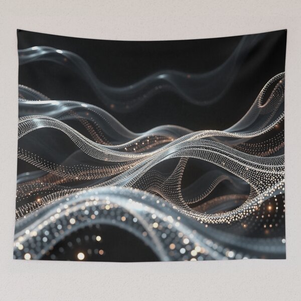 Item preview, Silver Gold Elegant Wave Abstract Luxury Digital Art designed and sold by IntelliMindDesigns.