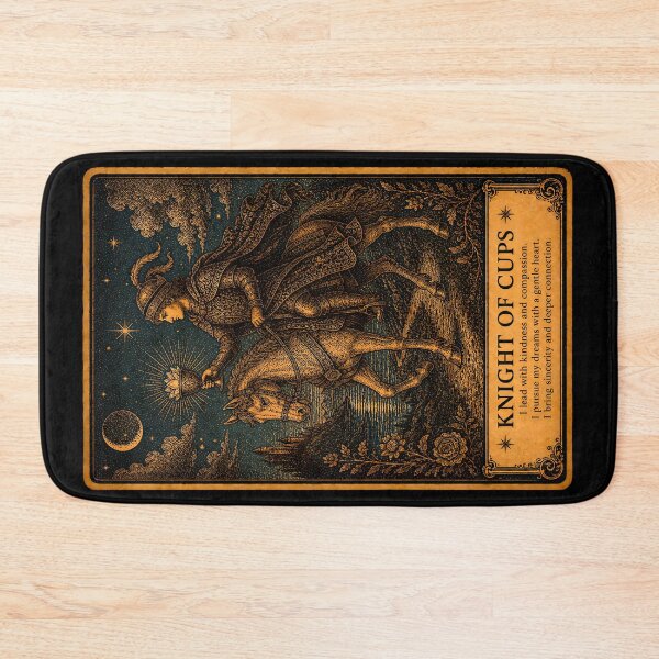 Item preview, Knight of Cups Tarot Card - Passion & Emotional Adventure Illustration designed and sold by ArcanaAbsolute.
