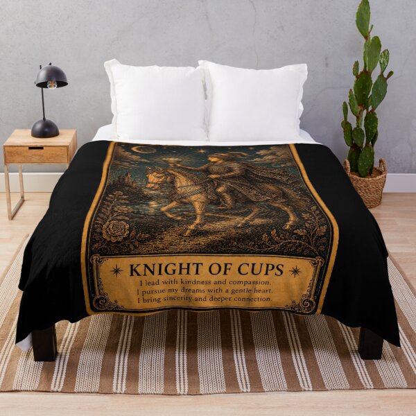 Item preview, Knight of Cups Tarot Card - Passion & Emotional Adventure Illustration designed and sold by ArcanaAbsolute.