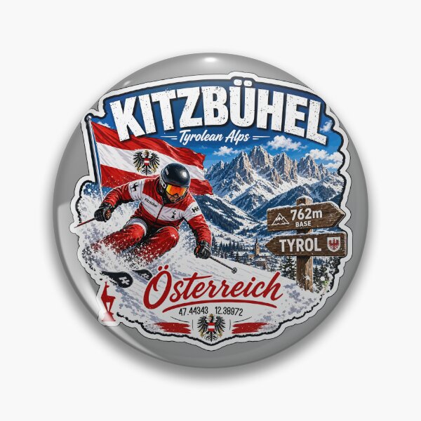 Artikelvorschau, Kitzbühel Österreich Tirol Ski Aufkleber T-Shirt 07 entworfen und verkauft von OuterShellUK.