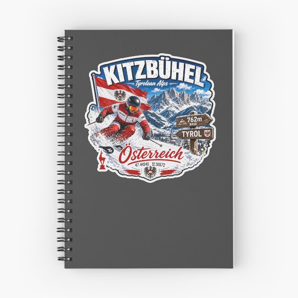 Item preview, Kitzbuhel Austria Tyrol Ski Sticker TShirt 07 designed and sold by OuterShellUK.
