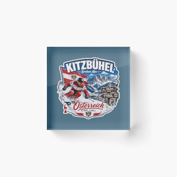 Item preview, Kitzbuhel Austria Tyrol Ski Sticker TShirt 07 designed and sold by OuterShellUK.