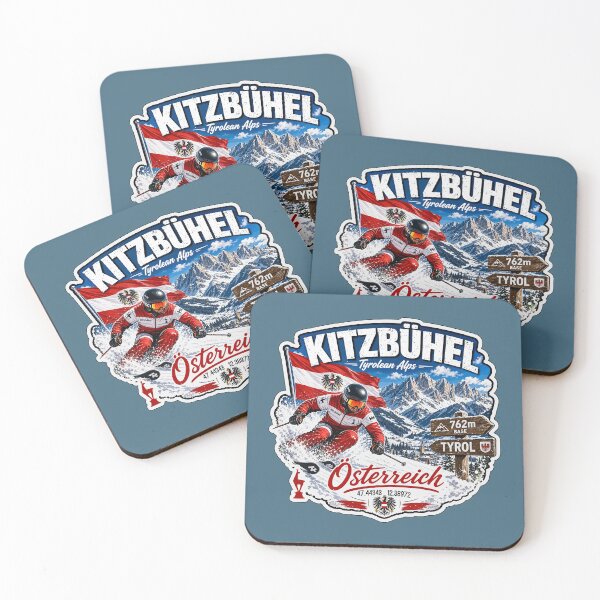 Item preview, Kitzbuhel Austria Tyrol Ski Sticker TShirt 07 designed and sold by OuterShellUK.