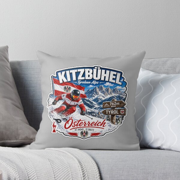 Item preview, Kitzbuhel Austria Tyrol Ski Sticker TShirt 07 designed and sold by OuterShellUK.