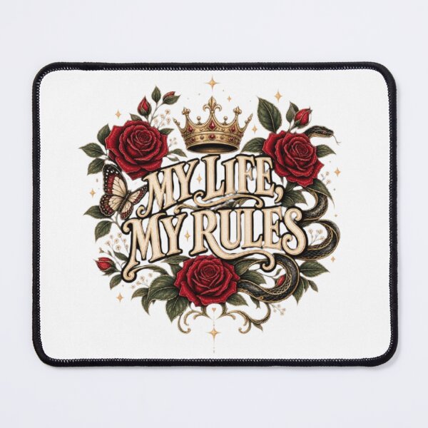 Item preview, My Life My Rules Gothic Floral Crown Rose Statement designed and sold by TibbuTees.