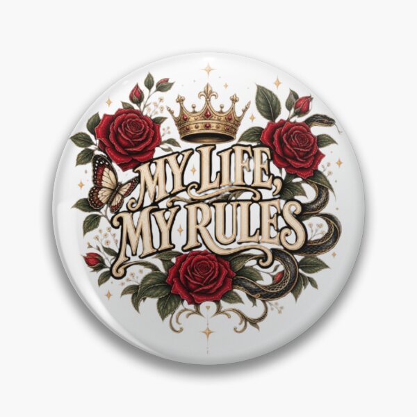 Item preview, My Life My Rules Gothic Floral Crown Rose Statement designed and sold by TibbuTees.
