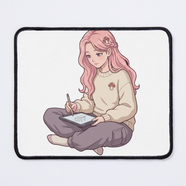 Item preview, Cozy Anime Digital Artist Girl - Pastel Lofi Aesthetic designed and sold by DevXSolver.