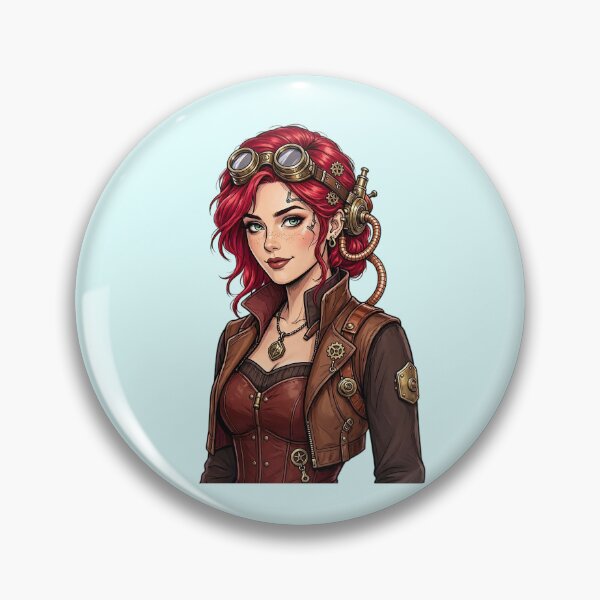 Item preview, Steampunk Girl – Redhead Inventor with Goggles designed and sold by SweetLilith.