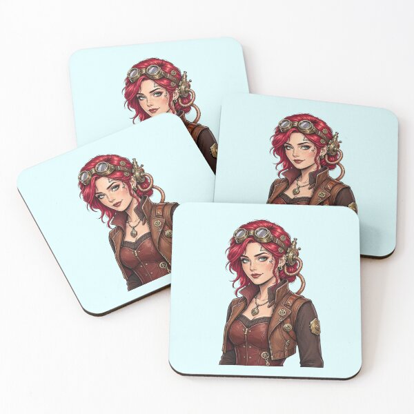 Item preview, Steampunk Girl – Redhead Inventor with Goggles designed and sold by SweetLilith.
