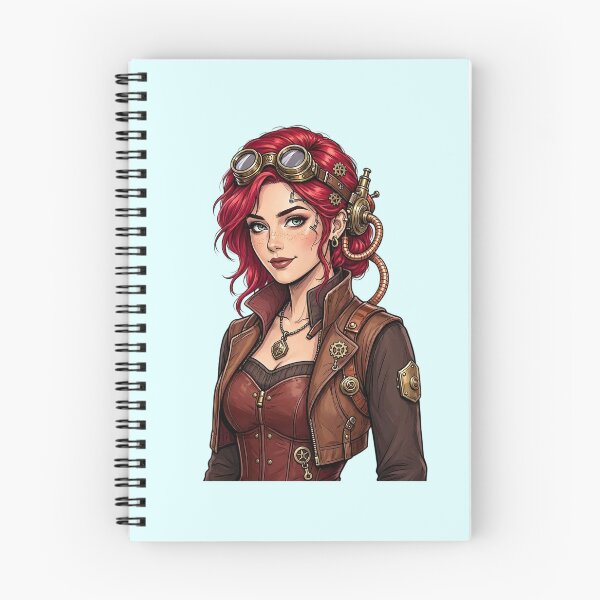 Artikelvorschau, Steampunk-Mädchen – Rothaarige Erfinderin mit Schutzbrille entworfen und verkauft von SweetLilith.