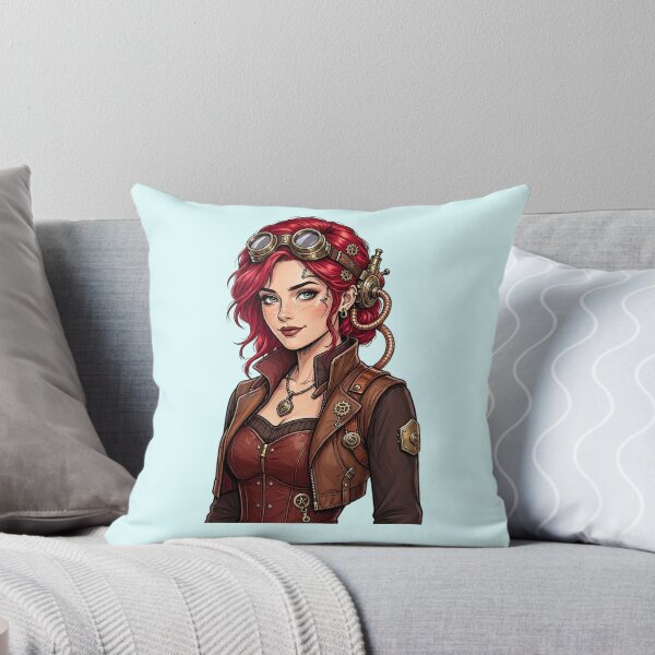Artikelvorschau, Steampunk-Mädchen – Rothaarige Erfinderin mit Schutzbrille entworfen und verkauft von SweetLilith.