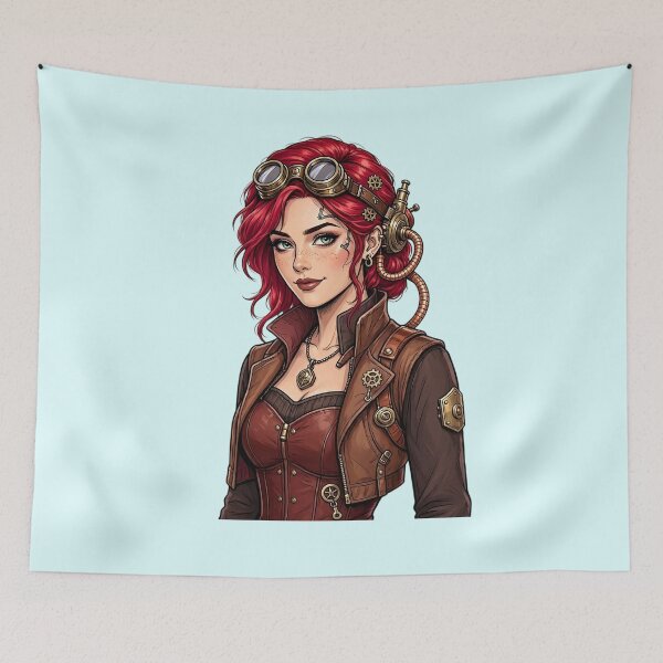 Item preview, Steampunk Girl – Redhead Inventor with Goggles designed and sold by SweetLilith.