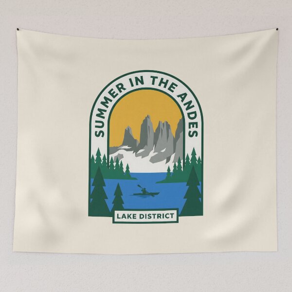 Item preview, Andes Lake District Kayaking Summer Outdoor Badge designed and sold by SplashTastic.