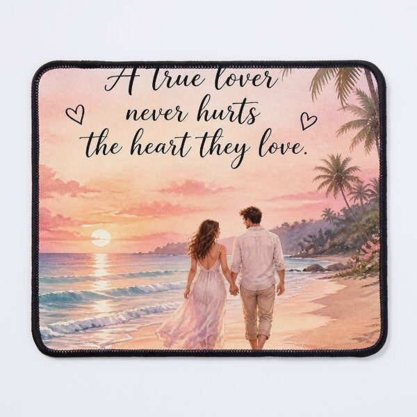 Item preview, True Love Beach Couple Watercolor Quote designed and sold by joyorashop.