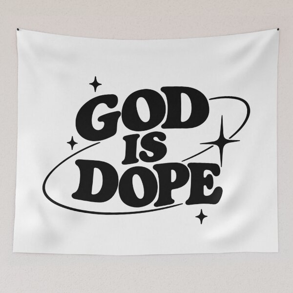 Item preview, God Is Dope Retro Christian Typography designed and sold by pixiedustpaint.