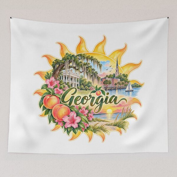 Aperçu de l'œuvre Peach State Sun créée et vendue par Whimspired By Paxx.