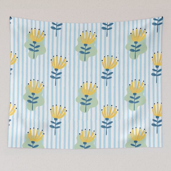 Item preview, Modern Abstract Flower with Stripe Seamless Pattern designed and sold by shazdesign24.