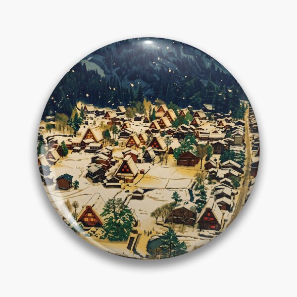 Item preview, Ukiyo-e Snowy Shirakawa-go Village Art designed and sold by conohitoAI-ArtGallery.