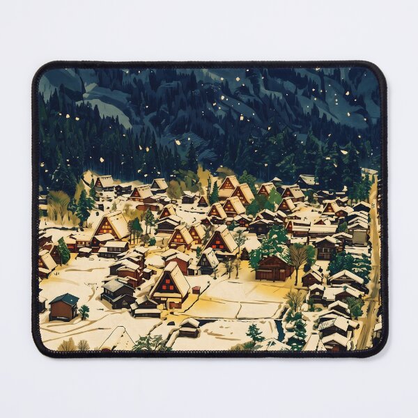 Item preview, Ukiyo-e Snowy Shirakawa-go Village Art designed and sold by conohitoAI-ArtGallery.