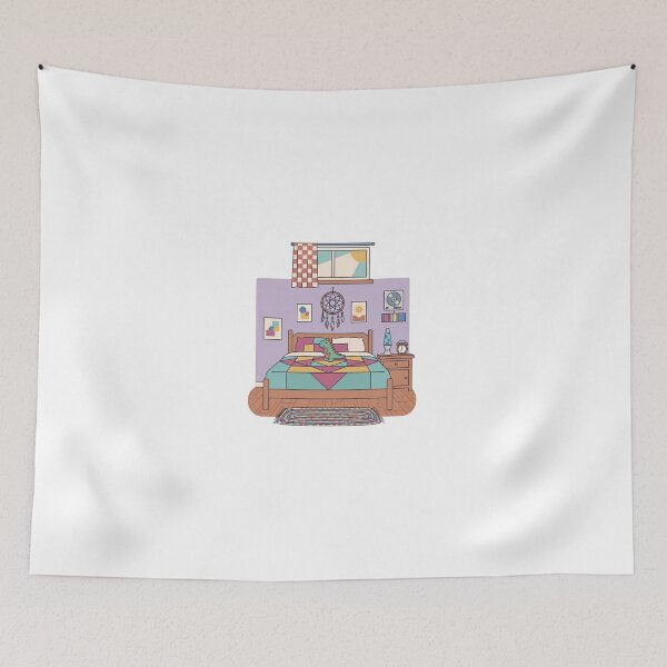 Item preview, Retro Indie Bedroom Interior 70s Aesthetic Design designed and sold by Mellow Doodle Co..