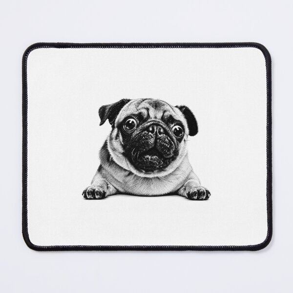 Item preview, Cute Pug Puppy Black and White Sketch designed and sold by Uzbekdesign.