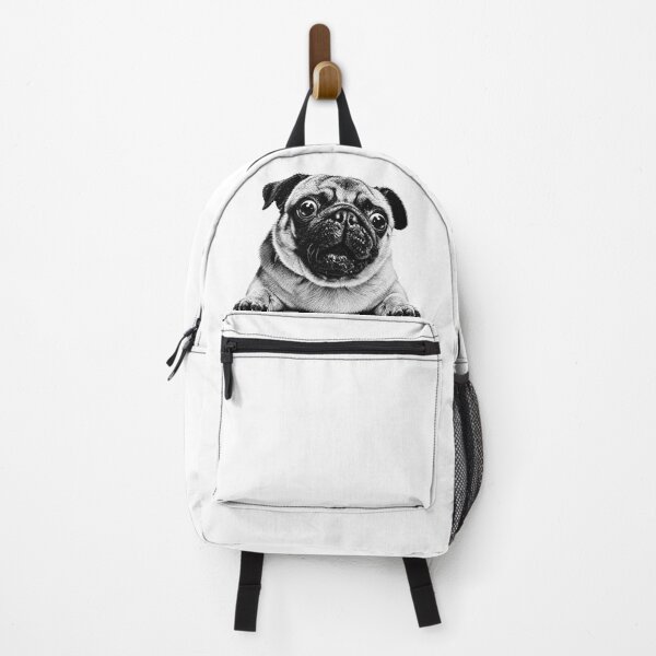 Item preview, Cute Pug Puppy Black and White Sketch designed and sold by Uzbekdesign.