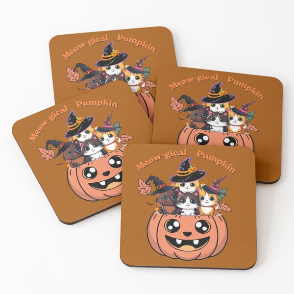 Item preview, Meow-gical Pumpkin – Cute Halloween Cats in a Jack-o'-Lantern Witch Hats Art designed and sold by Evelashop.