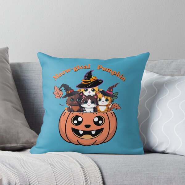 Item preview, Meow-gical Pumpkin – Cute Halloween Cats in a Jack-o'-Lantern Witch Hats Art designed and sold by Evelashop.
