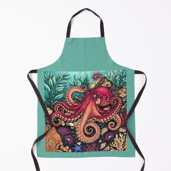 Item preview, Majestic Sea Creatures - Vibrant Octopus in Coral Reef designed and sold by ScenicRoute66.