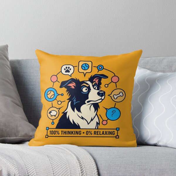 Item preview, Relatable Funny Border Collie Brain Overthinking Dog Stressed Face Graphic Design Vector Art designed and sold by BiniClicks.