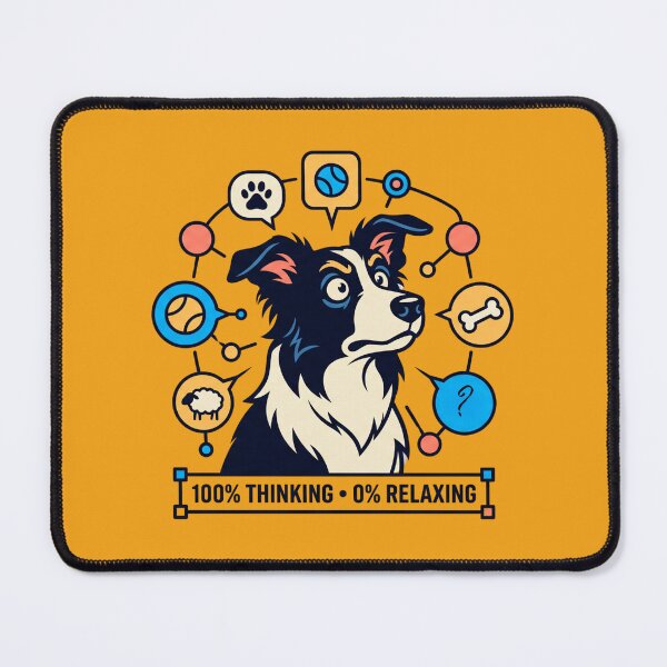 Item preview, Relatable Funny Border Collie Brain Overthinking Dog Stressed Face Graphic Design Vector Art designed and sold by BiniClicks.