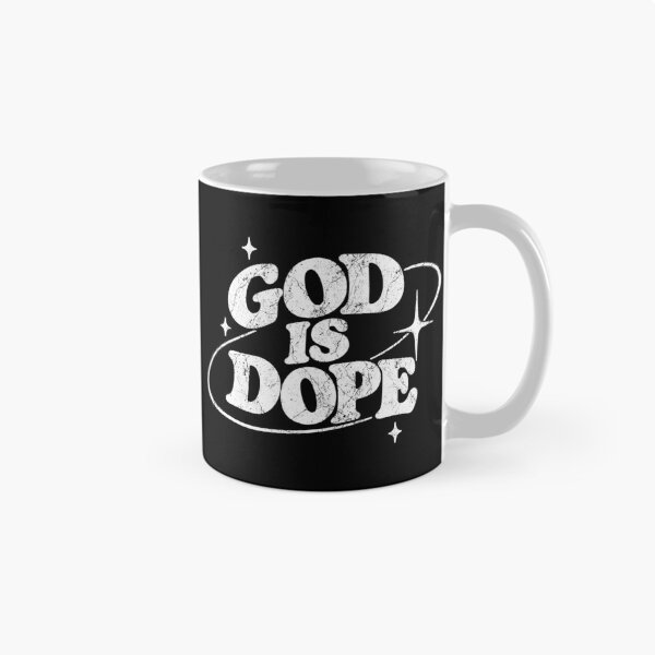 Item preview, God Is Dope Retro Christian White Typography designed and sold by pixiedustpaint.