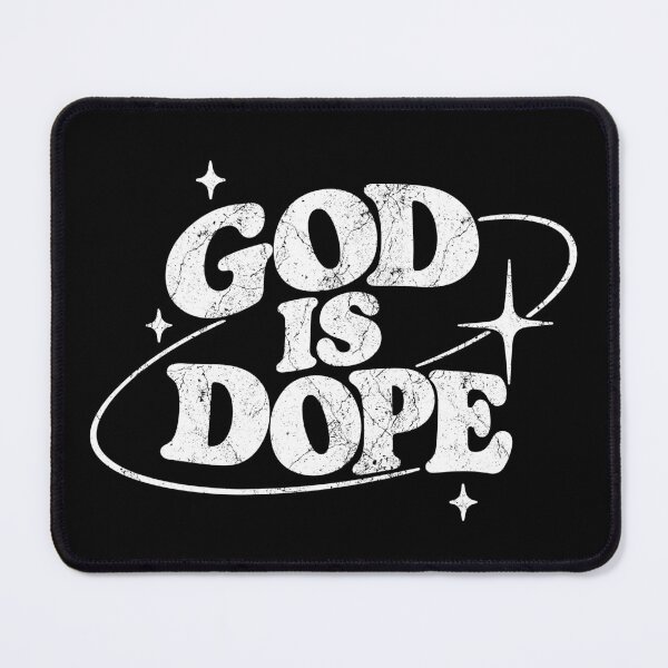 Item preview, God Is Dope Retro Christian White Typography designed and sold by pixiedustpaint.