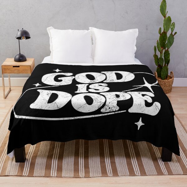 Item preview, God Is Dope Retro Christian White Typography designed and sold by pixiedustpaint.