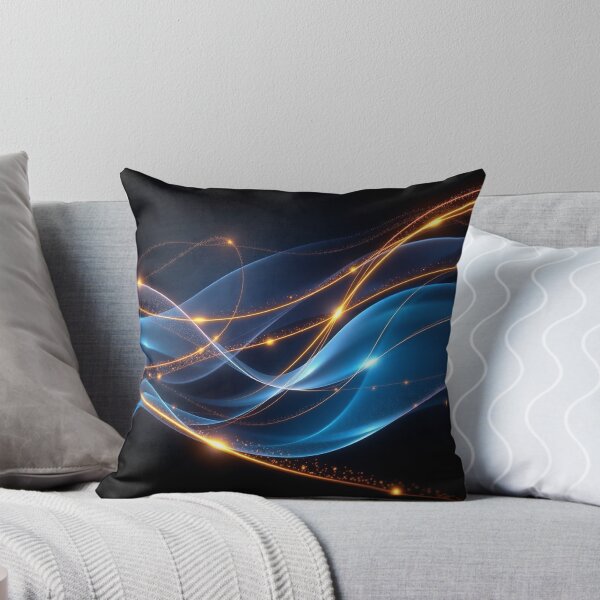 Item preview, Blue Gold Cosmic Wave Abstract Space Digital Art designed and sold by IntelliMindDesigns.