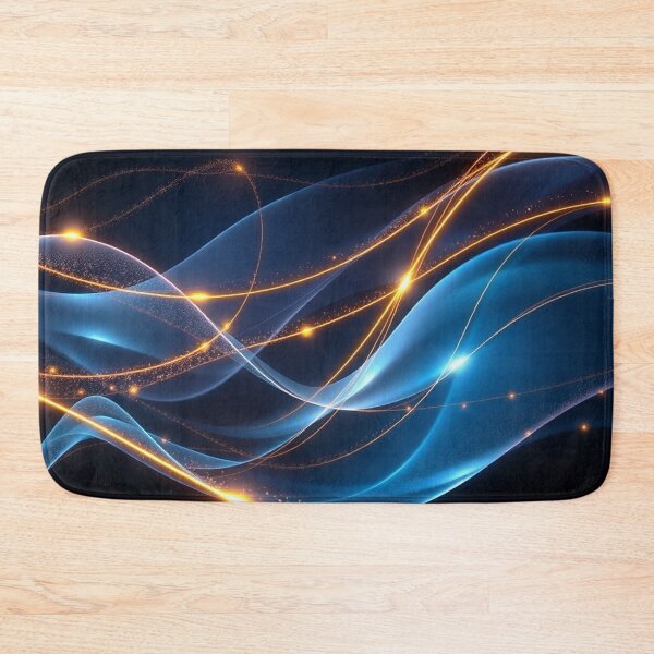 Item preview, Blue Gold Cosmic Wave Abstract Space Digital Art designed and sold by IntelliMindDesigns.