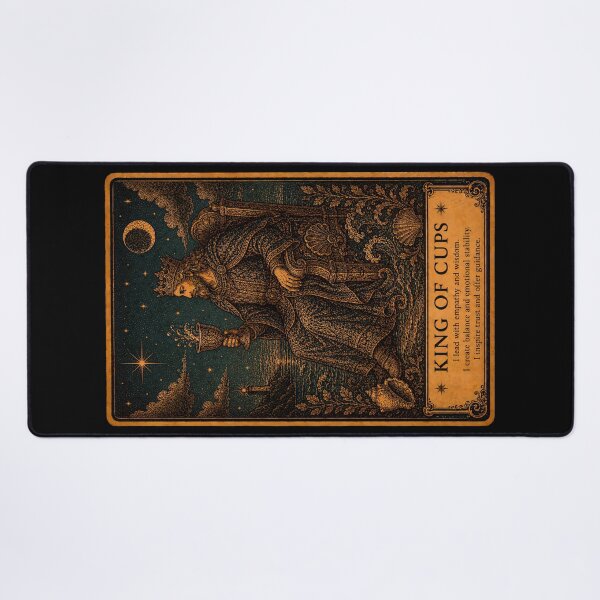 Item preview, King of Cups Tarot Card - Emotional Wisdom, Compassion & Inner Strength designed and sold by ArcanaAbsolute.