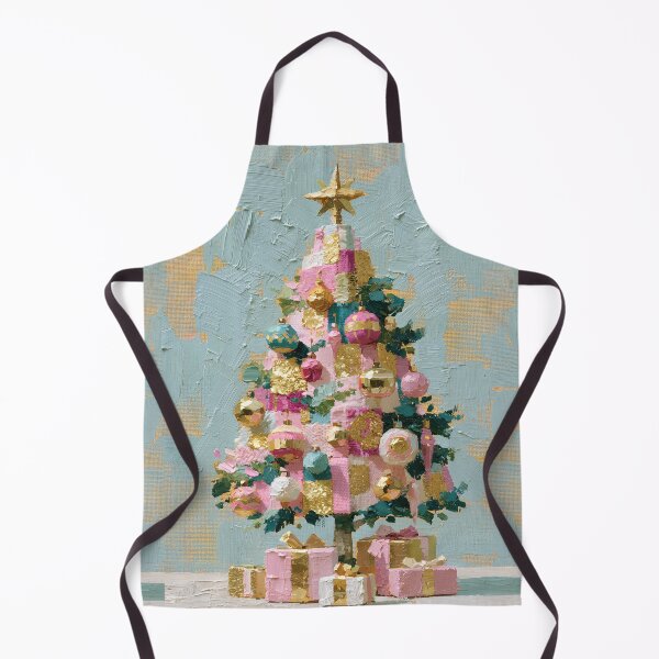 Item preview, Textured Pastel Pink Christmas Tree Oil Painting designed and sold by colorful-white.