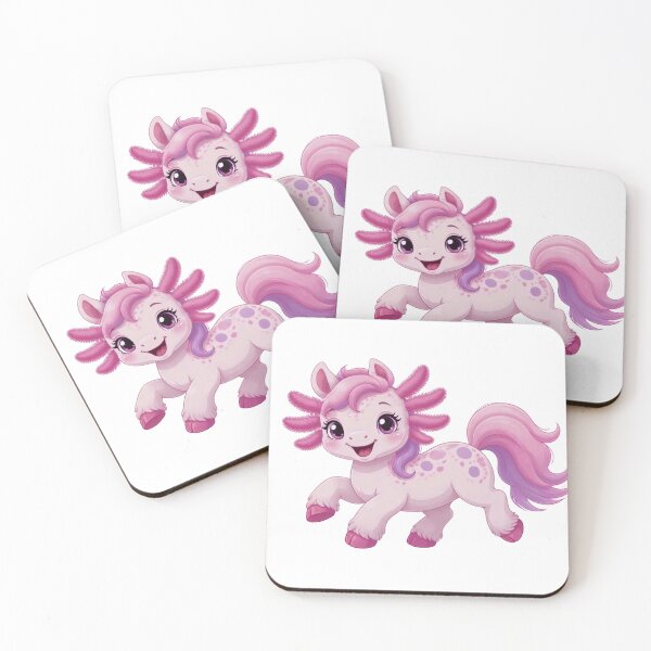 Item preview, Cute Smiling Axolotl Pony Magical Fantasy Creature designed and sold by Mementoo.