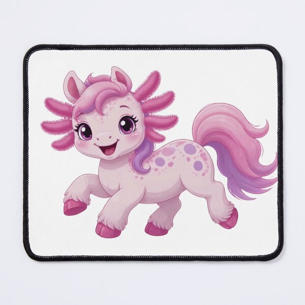 Item preview, Cute Smiling Axolotl Pony Magical Fantasy Creature designed and sold by Mementoo.
