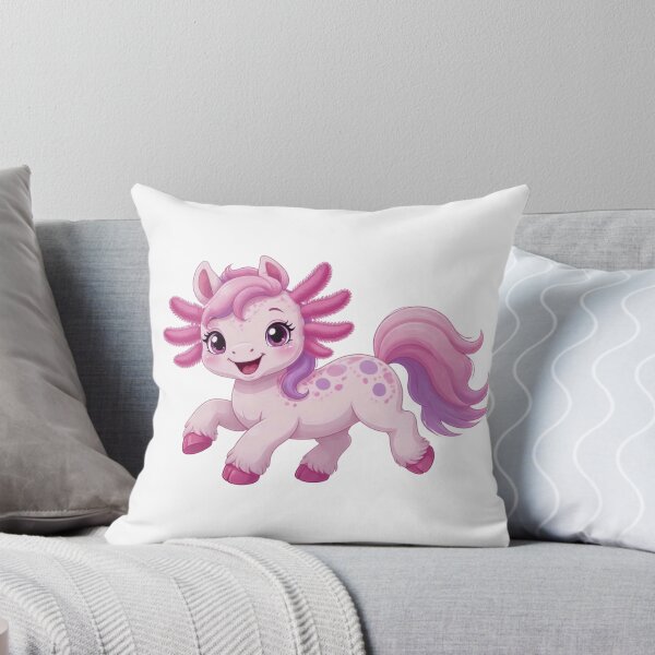 Item preview, Cute Smiling Axolotl Pony Magical Fantasy Creature designed and sold by Mementoo.